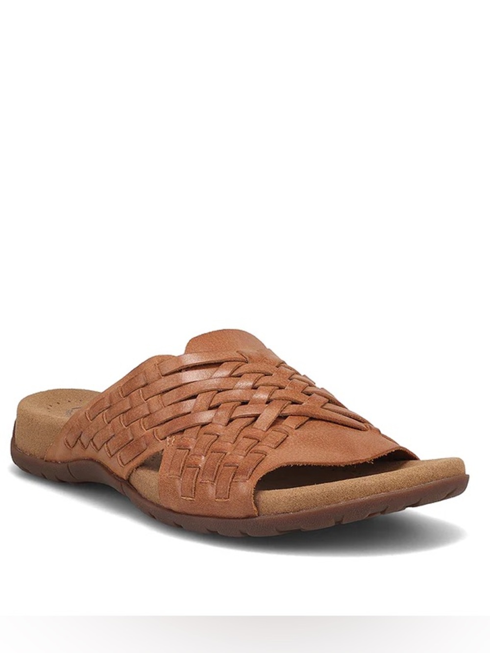 Taos Guru Woven Leather Slide Mules in Cognac - Picture 5 of 5